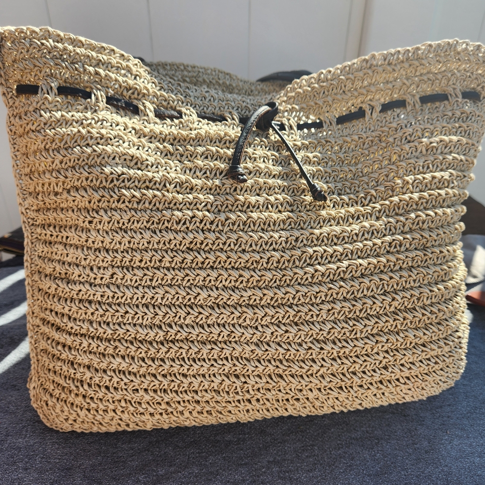 Eddie Bauer Natural Woven Tote